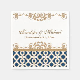 Marine en Gouden Marokkaanse Bruiloft Servet
