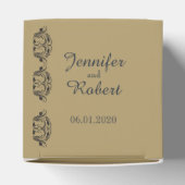 Marine en Gouden Masquerade Bruiloft Favor Box Bedankdoosjes (Bovenkant)