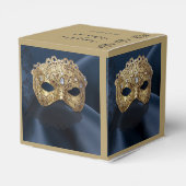 Marine en Gouden Masquerade Bruiloft Favor Box Bedankdoosjes (Achterkant)