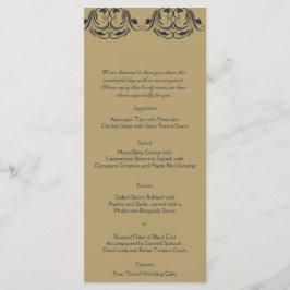 Marine en Gouden Masquerade Bruiloft Menu