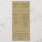 Marine en Gouden Masquerade Trouwprogramma Programmakaart (Achterkant)