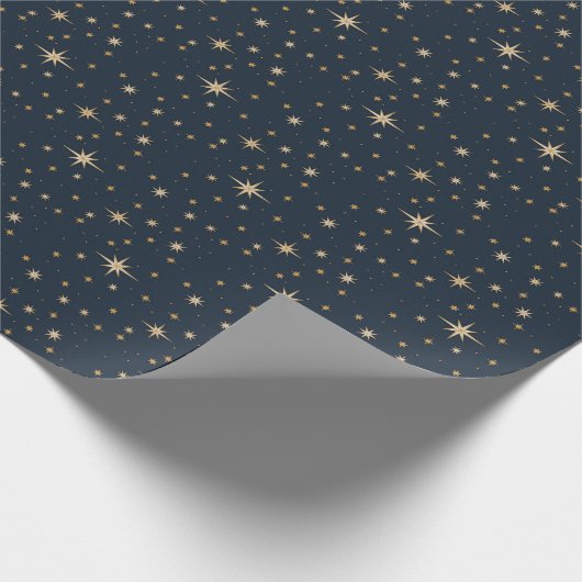 Marine en Gouden Ster Cadeaupapier (Hoek)