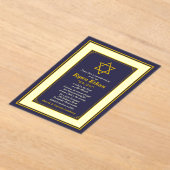 Marine en Gouden Ster van David Bar Mitswa Acryl Uitnodigingen (Laagn)