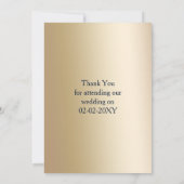 marine en gouden waterverf bloemen bruiloft kaart (Achterkant)