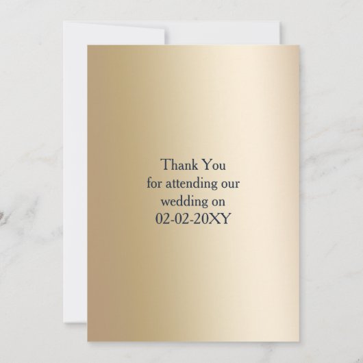 marine en gouden waterverf bloemen bruiloft kaart (Achterkant)