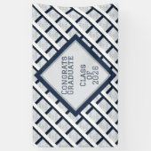 Marine en grijze afstuderen | 2026 spandoek (Verticaal)