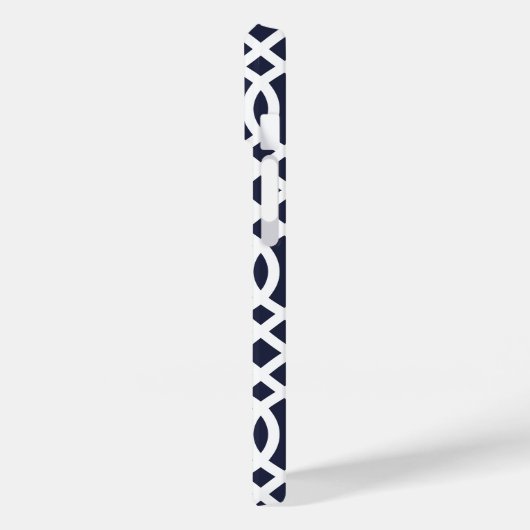 Marine en Groen Modern Trellis Monogram Case-Mate iPhone Case (Achterkant / Links)