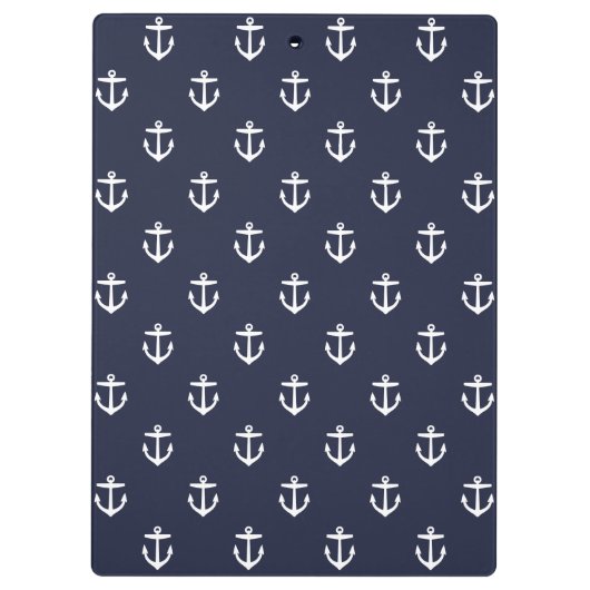 Marine en Groene Ankers Custom Monogram Klembord (Achterkant)