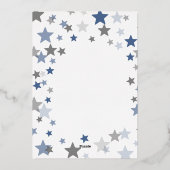 marine en koperen ster Baby shower Nodig sip & see Folie Uitnodiging (Achterkant)