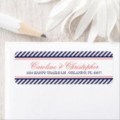Marine en koraal nautische bruiloft retouradres etiket (Insitu)