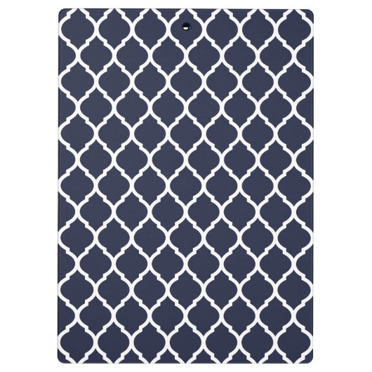 Marine en koraal Quatrefoil Custom Monogram Klembord (Achterkant)