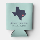 Marine en koraal Texas bruiloft gunst Blikjeskoeler (Voorkant)