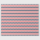 Marine en koraal Zigzag Chevron Stripes Cadeaupapier (Vlak)