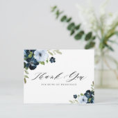 marine en lichtblauw bruidsmeisje dank u kaart (Staand voorkant)