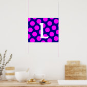 Marine en Magenta Stip Monogram Poster (Keuken)