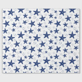 Marine en nautische achtergrond marine blauw en wi cadeaupapier (Vlak)