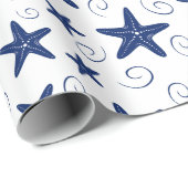 Marine en nautische achtergrond marine blauw en wi cadeaupapier (Rol Hoek)