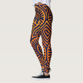 Marine en Oranje Aerobic Workout Leggings (Links)