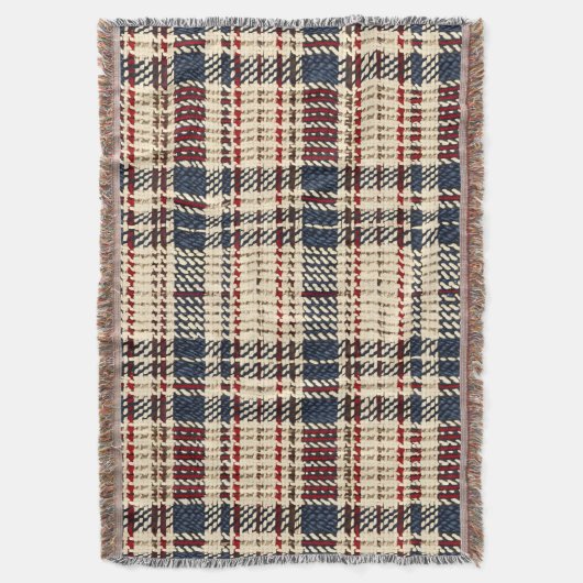 Marine en Red Cosy Plaid Pattern Deken (Voorkant Verticaal)