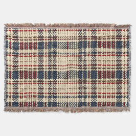 Marine en Red Cosy Plaid Pattern Deken