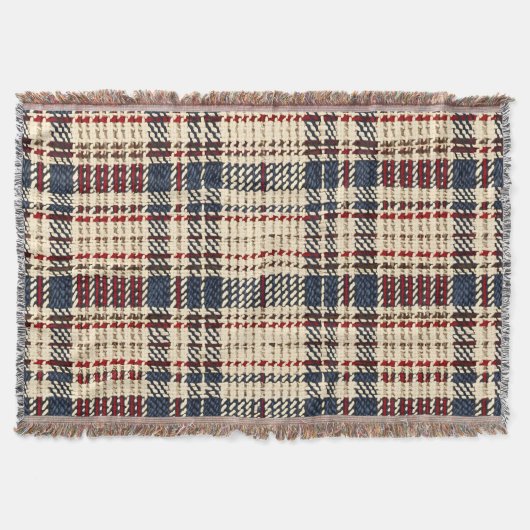 Marine en Red Cosy Plaid Pattern Deken (Voorkant)