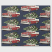  marine en rode autoboom op de top cadeaupapier (Vlak)