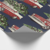  marine en rode autoboom op de top cadeaupapier (Hoek)