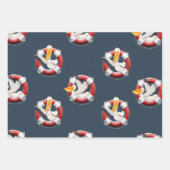 Marine en Rode Nautische Patronen Inpakpapier Vel (Voorkant 3)