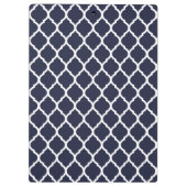 Marine en Rode Quatrefoil Custom Monogram Klembord (Achterkant)