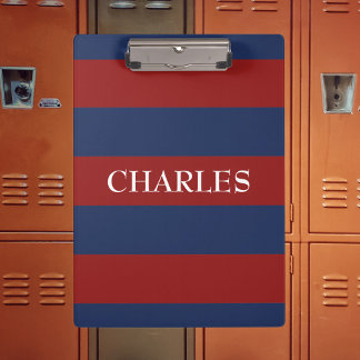 Marine en Rode Rugby Stripes Klembord