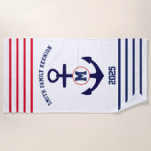 Marine en Rode Scheepvaart Familie Reünie Strandlaken (Voorkant)