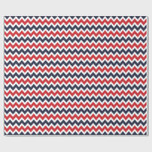 Marine en Rode Zigzag Chevron Stripes Cadeaupapier (Vlak)