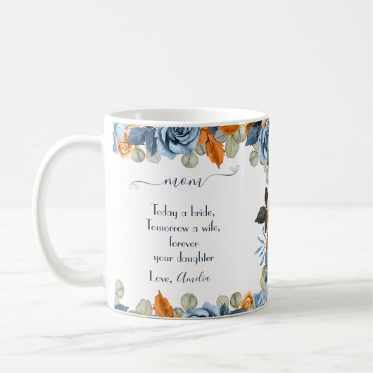 Marine en roest moeder van de bruid geschenken van koffiemok (Links)