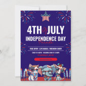 Marine en rood Modern 4th van juli Onafhankelijkhe Kaart (Voorkant)
