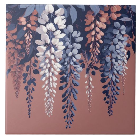 Marine en Roos Wisteria Elegance Tegeltje (Voorkant)