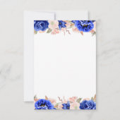 Marine en Roze Bloemen Bruiloft RSVP (Achterkant)