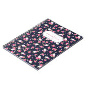 Marine en Roze Chique  Bloemenprint Monogram Notitieboek (Linkerzijde)