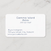 Marine en Roze Dahlia's Visitekaartje (Achterkant)