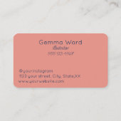 Marine en Roze Dahlia's Visitekaartje (Achterkant)