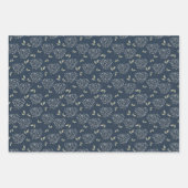 Marine en Sage Floral Inpakpapier Vel (Voorkant 2)