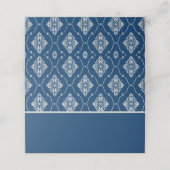  marine en Silver Art Deco Wedding Plaatskaartje (Buitenkant ongevouwen)