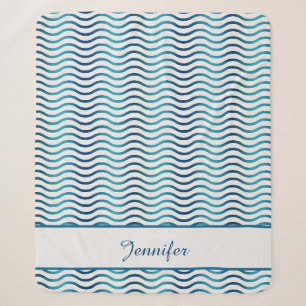 Marine en turquoise blauwe verloop golven kust dec sherpa deken
