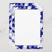 Marine en White Floral Border Fan Program Papier Programmakaart (Voorkant / Achterkant)