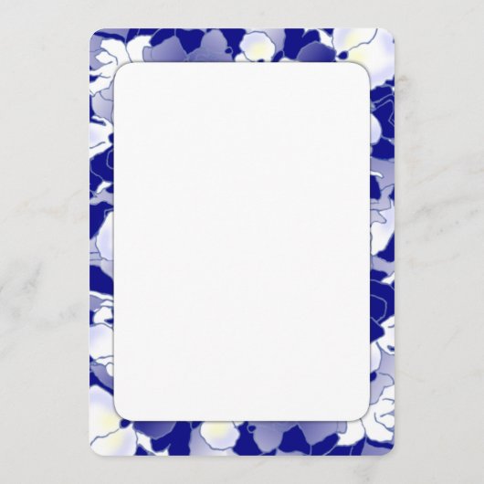 Marine en White Floral Border Fan Program Papier Programmakaart (Achterkant)