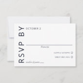 Marine en Wit Elegant Minimalistisch Modern Bruilo RSVP Kaartje (Voorkant)