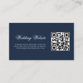 Marine en Wit Elegant QR RSVP Informatiekaartje (Achterkant)