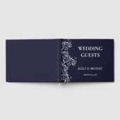 Marine en Wit Elegant Trouwen Gastboek Gastenboek (Volledig)