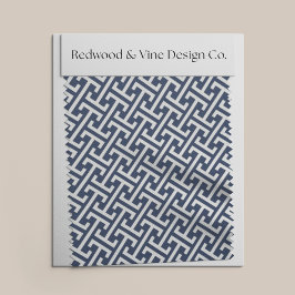 Marine en wit / / Elke kleur Preppy Grieks patroon Stof