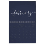 Marine en wit minimalistisch 2025 kalender (Feb 2027)