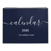 Marine en wit minimalistisch 2025 kalender (Hoes)